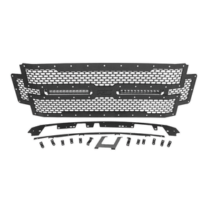 Super Duty Ford Mesh Grill with Dual 12in Black Series LED Light Bar
