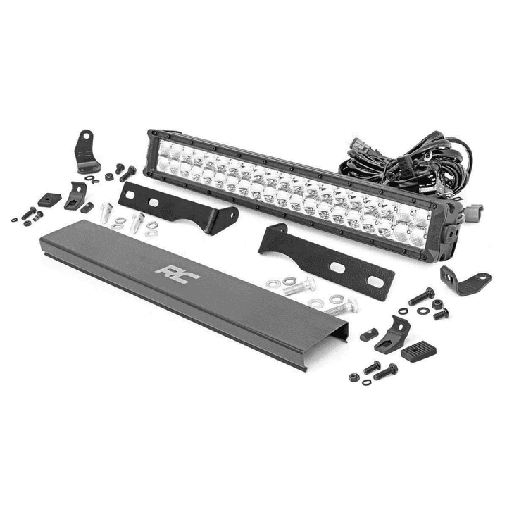 WK2 Grand Cherokee 20" Hidden LED Bumper Kit | Dual Light bar White | Amber LEDs